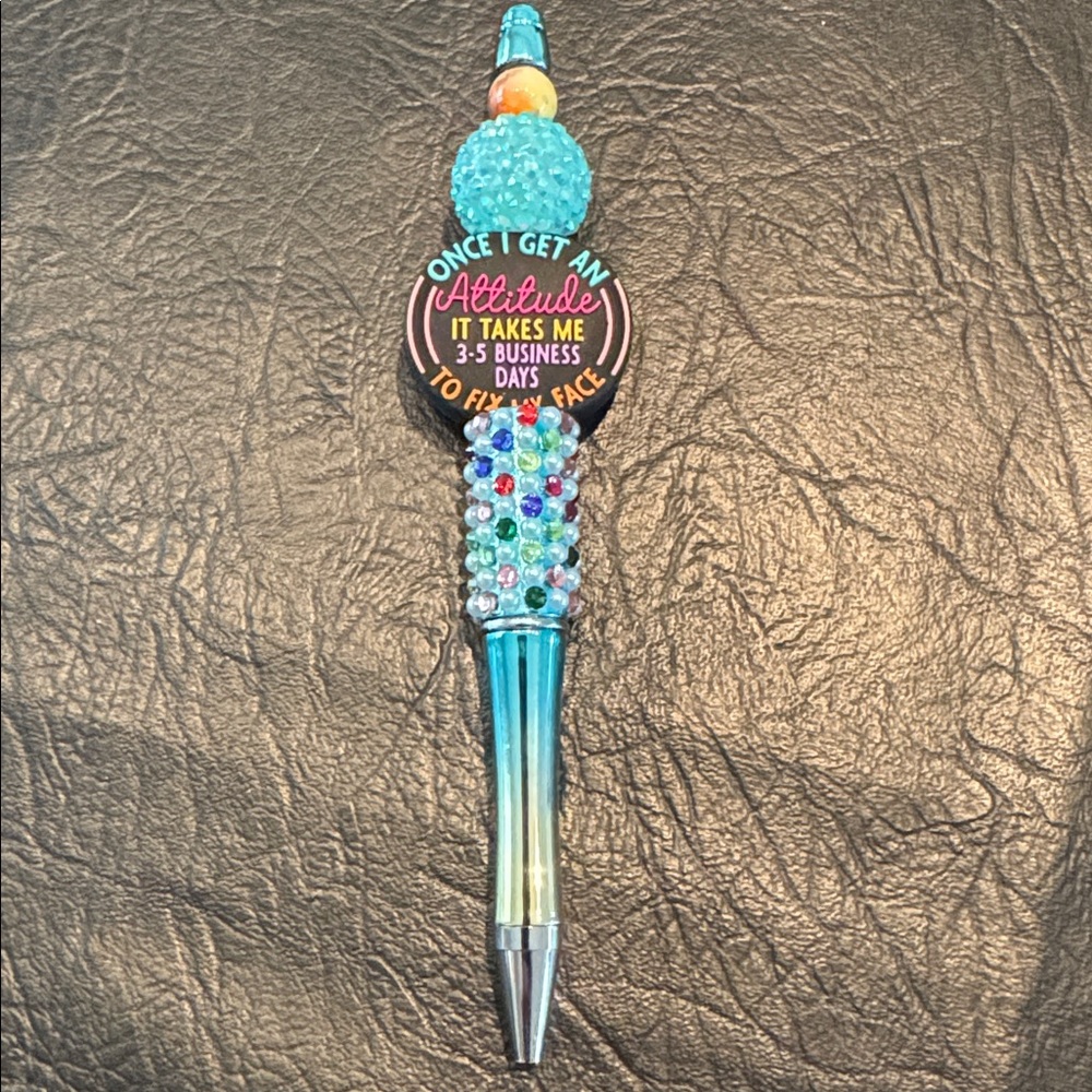 Pen with Bling NEW Beautiful Teal multicolor Bubble Pen